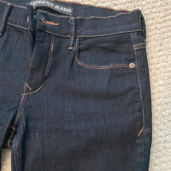 Express Mid Rise Dark Wash Jean Leggings - Picture 2 of 6